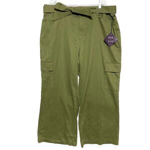 Ava & Viv Olive Green Wide-Leg Pants